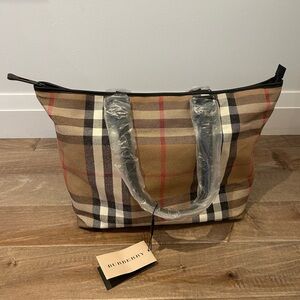 Burberry Nova Check Shimmer Tote Bag